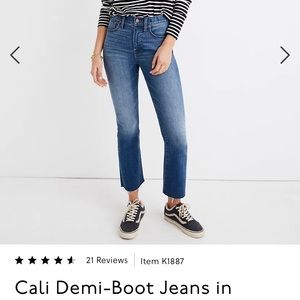 Madewell Cali Demi-Boot Jeans with Back Seam